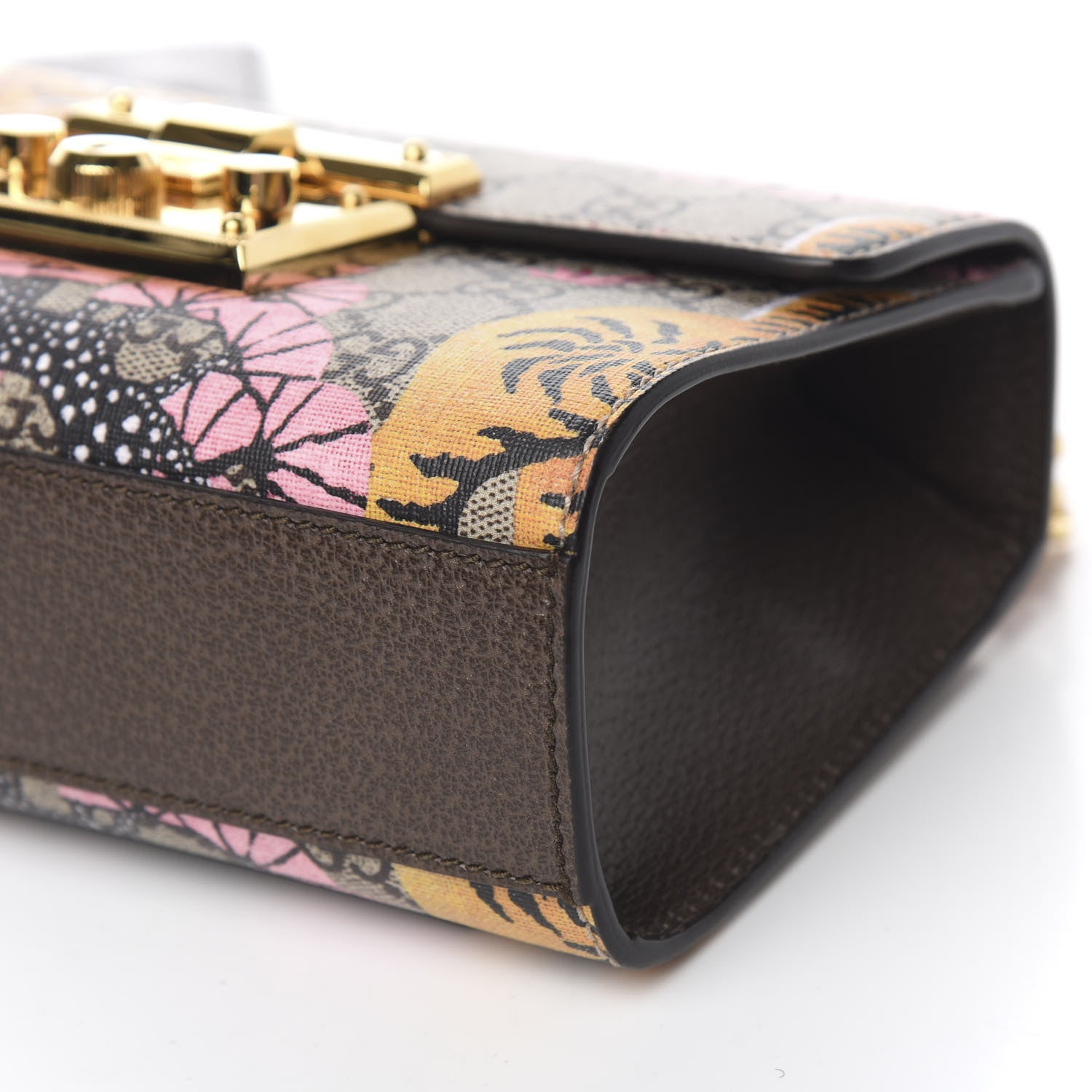 Gucci GG Supreme Monogram Bengal Small Padlock Shoulder Bag Beige Pink 8 of 9