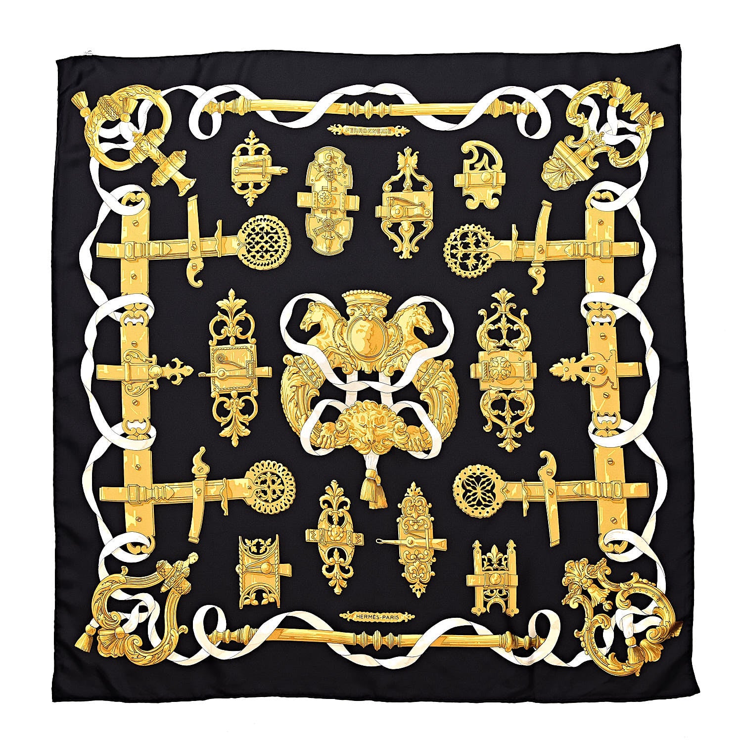 Hermes Silk Ferronnerie Scarf 90 1 of 4