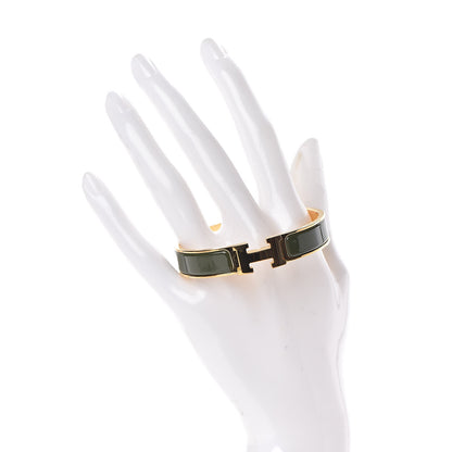 Hermes Enamel Narrow Clic Clac H Bracelet PM Loden 2 of 5