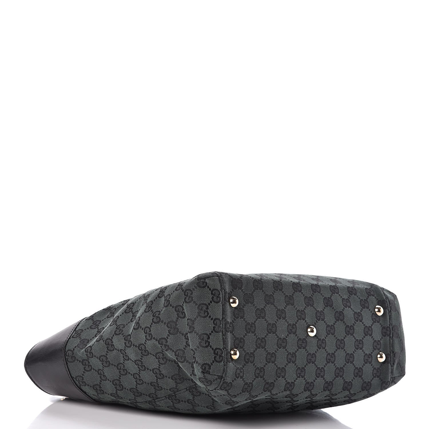 Gucci Monogram Crest Tote Green Black 4 of 13