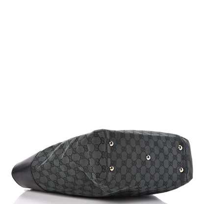 Gucci Monogram Crest Tote Green Black 4 of 13
