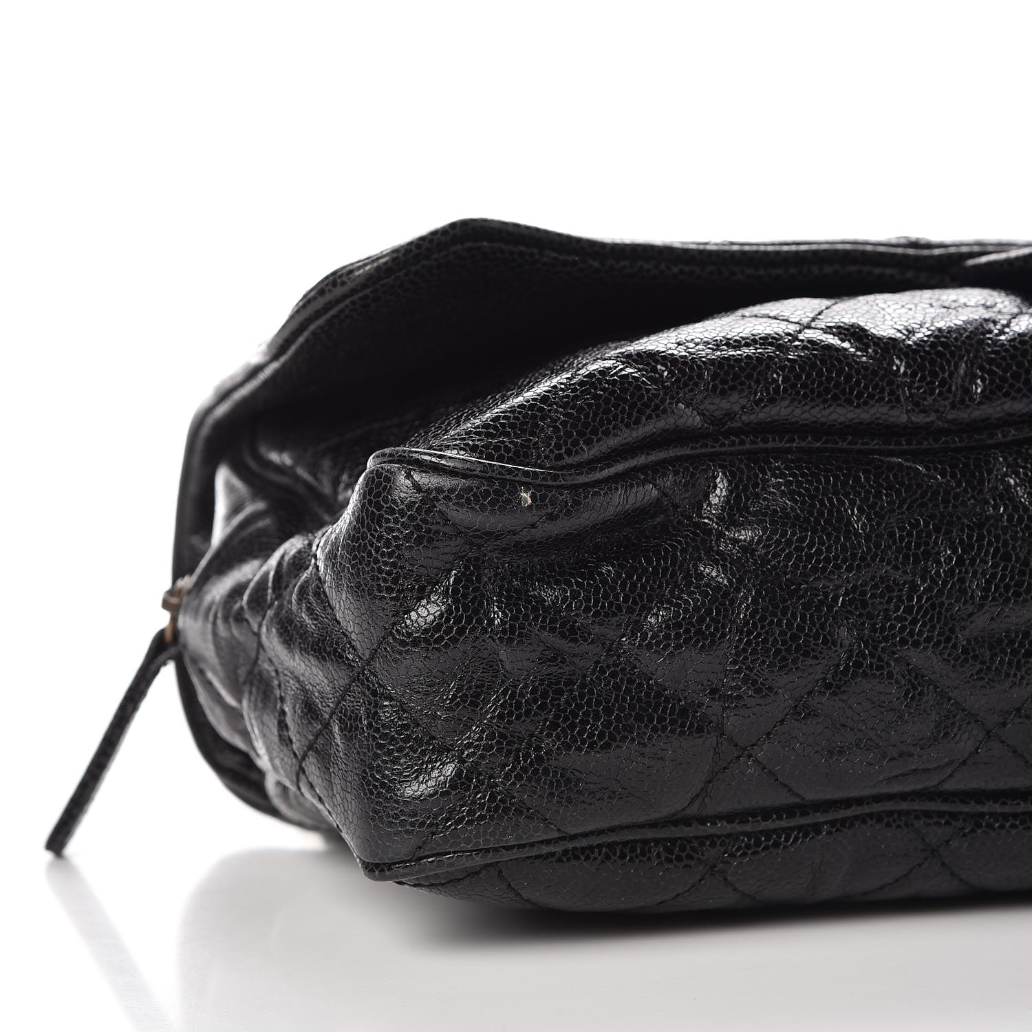 Chanel Crumpled Grained Calfskin Quilted Large Shiva Flap Black 8 of 9