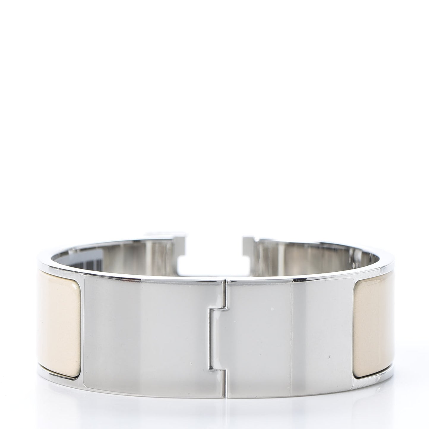Enamel Wide Clic Clac H Bracelet PM Beige Nacre