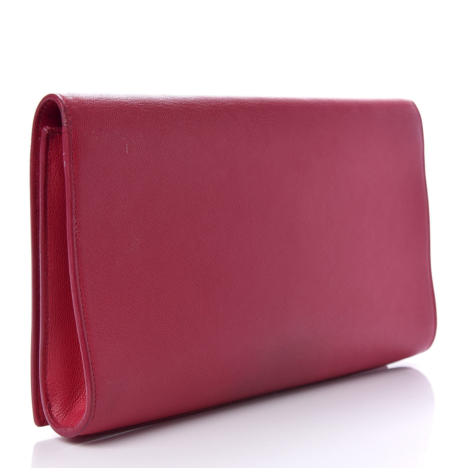 Saint Laurent Calfskin Monogram Large Belle De Jour Clutch Red 3 of 6