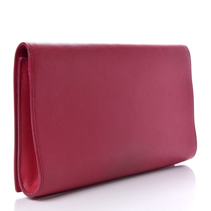 Saint Laurent Calfskin Monogram Large Belle De Jour Clutch Red 3 of 6