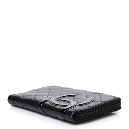 Chanel Calfskin Cambon Zip Around Organizer Wallet Black 4 of 8
