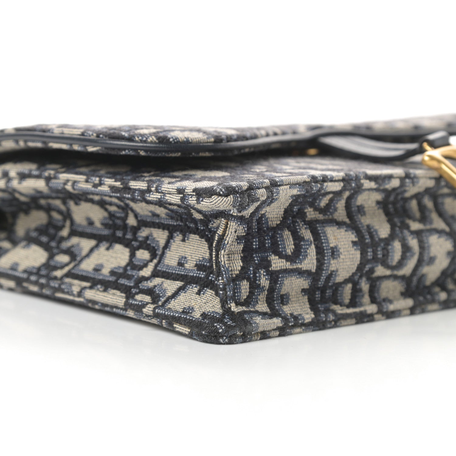 Christian Dior Oblique Saddle Chain Pouch Blue 8 of 11