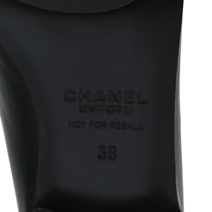 Chanel Calfskin Womens Stitched CC Loafers 38 Black 8 of 10