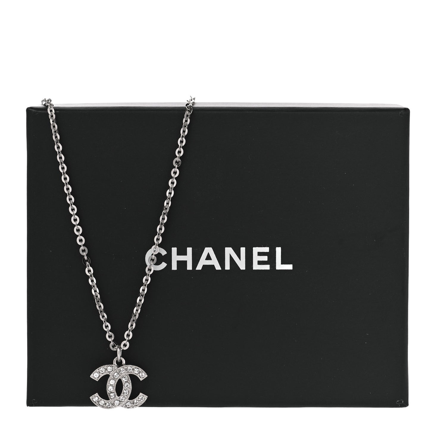 Crystal Timeless CC Necklace Silver