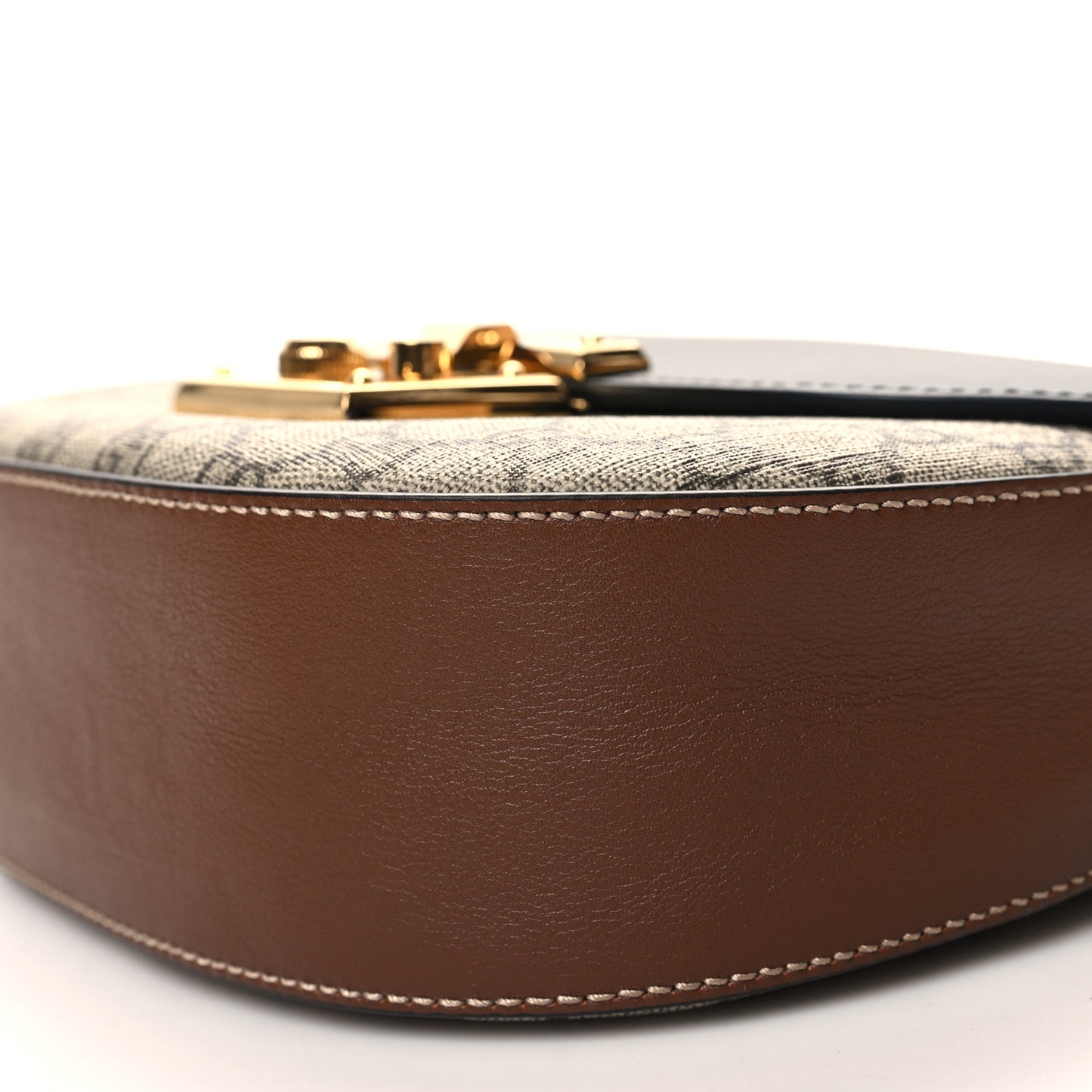 GG Supreme Monogram Web Medium Padlock Messenger Shoulder Bag Black