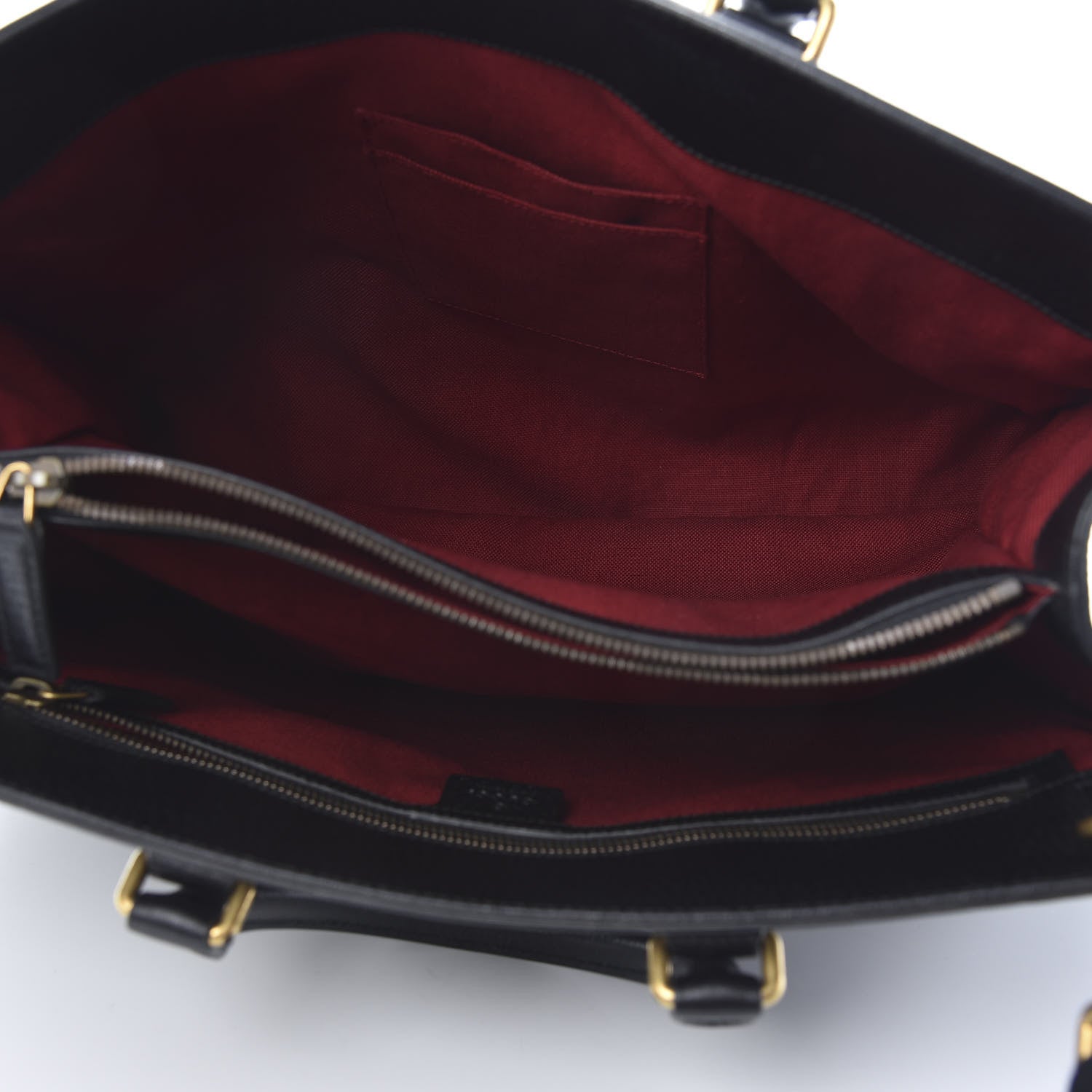 Gucci Grained Calfskin Web Top Handle Tote Black 5 of 10