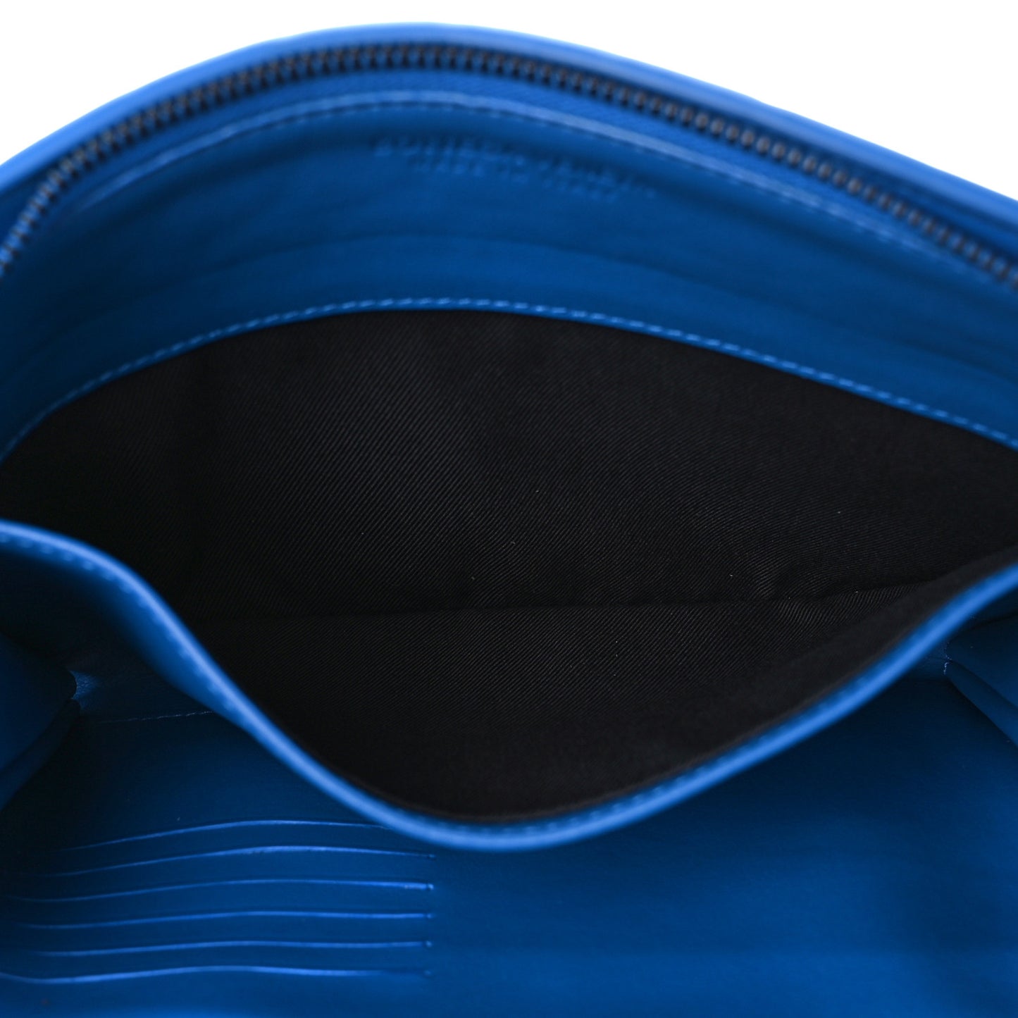 Calfskin Intrecciato Small Document Case Blue