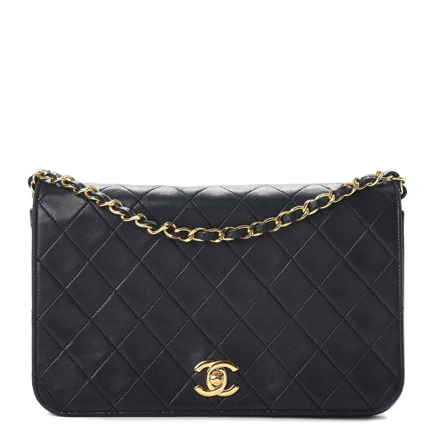 Chanel Lambskin Quilted Small Single Flap Black 1 of 14