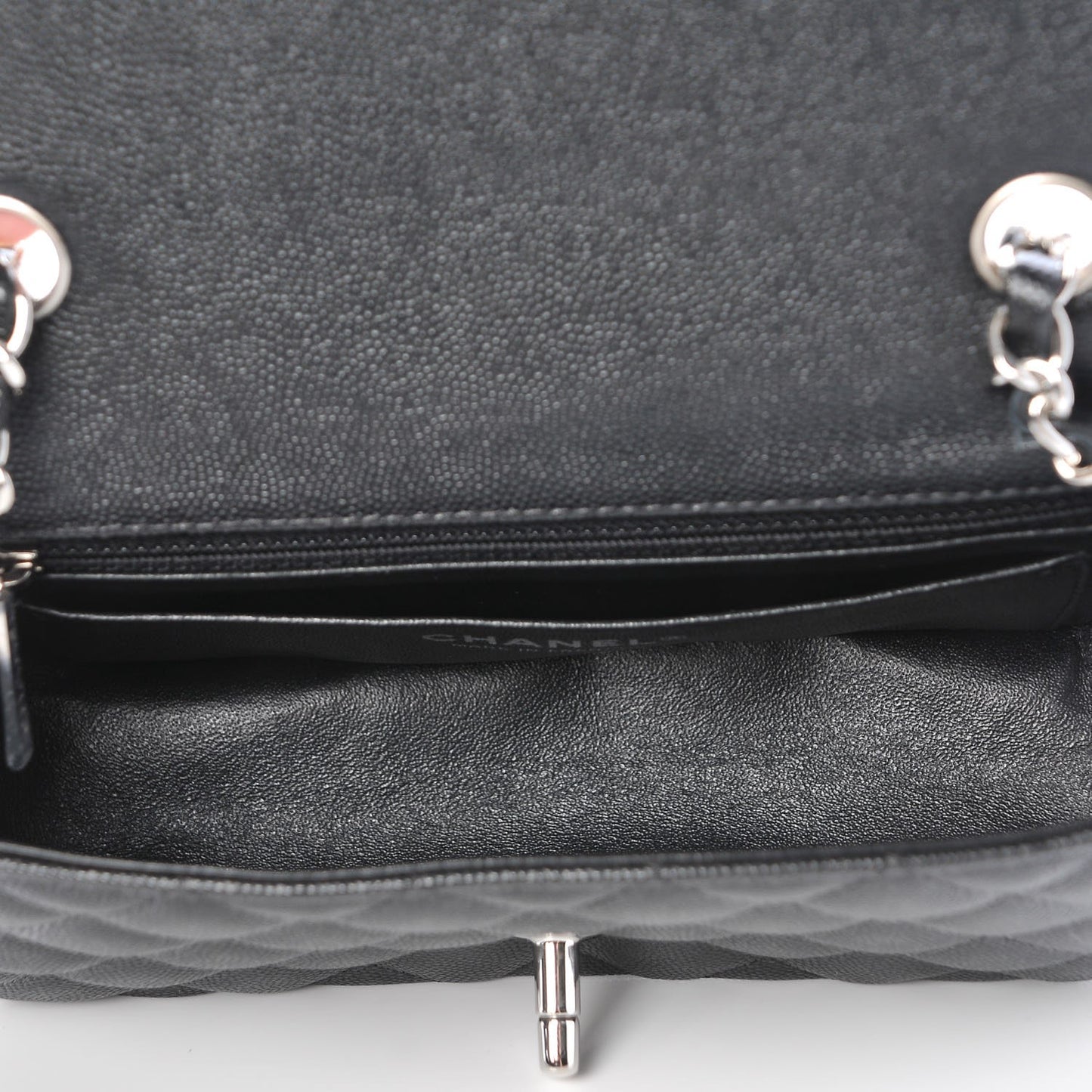 Caviar Quilted Mini Rectangular Flap Black