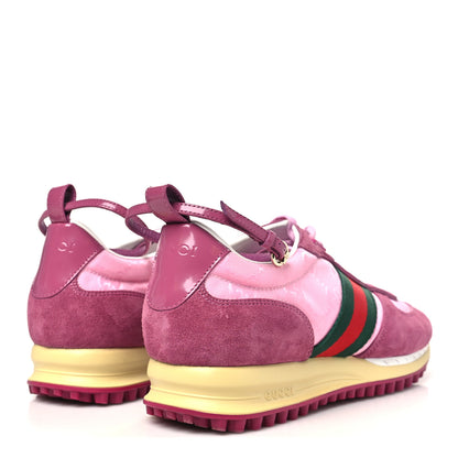 Gucci GG Suede Monogram Web Re-Motion Sneakers 39 Dark Pink 5 of 7