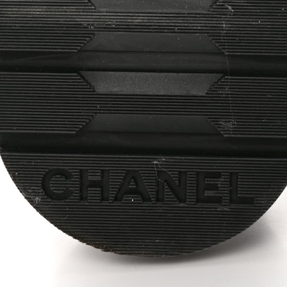 Chanel Shiny Calfskin Quilted Lace Up Combat Boots 38.5 Black 7 of 9