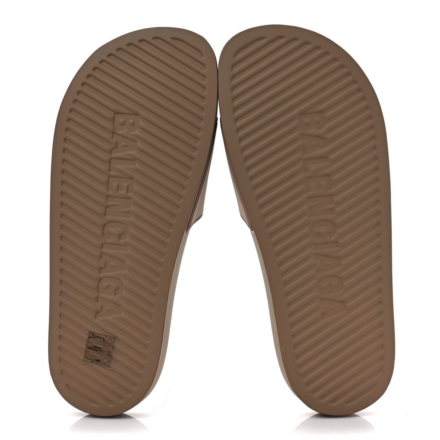 Rubber Logo Pool Slide Sandals 38 Beige Black