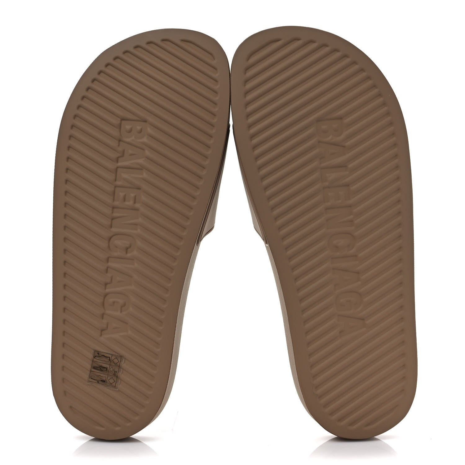Balenciaga Rubber Logo Pool Slide Sandals 38 Beige Black 5 of 8