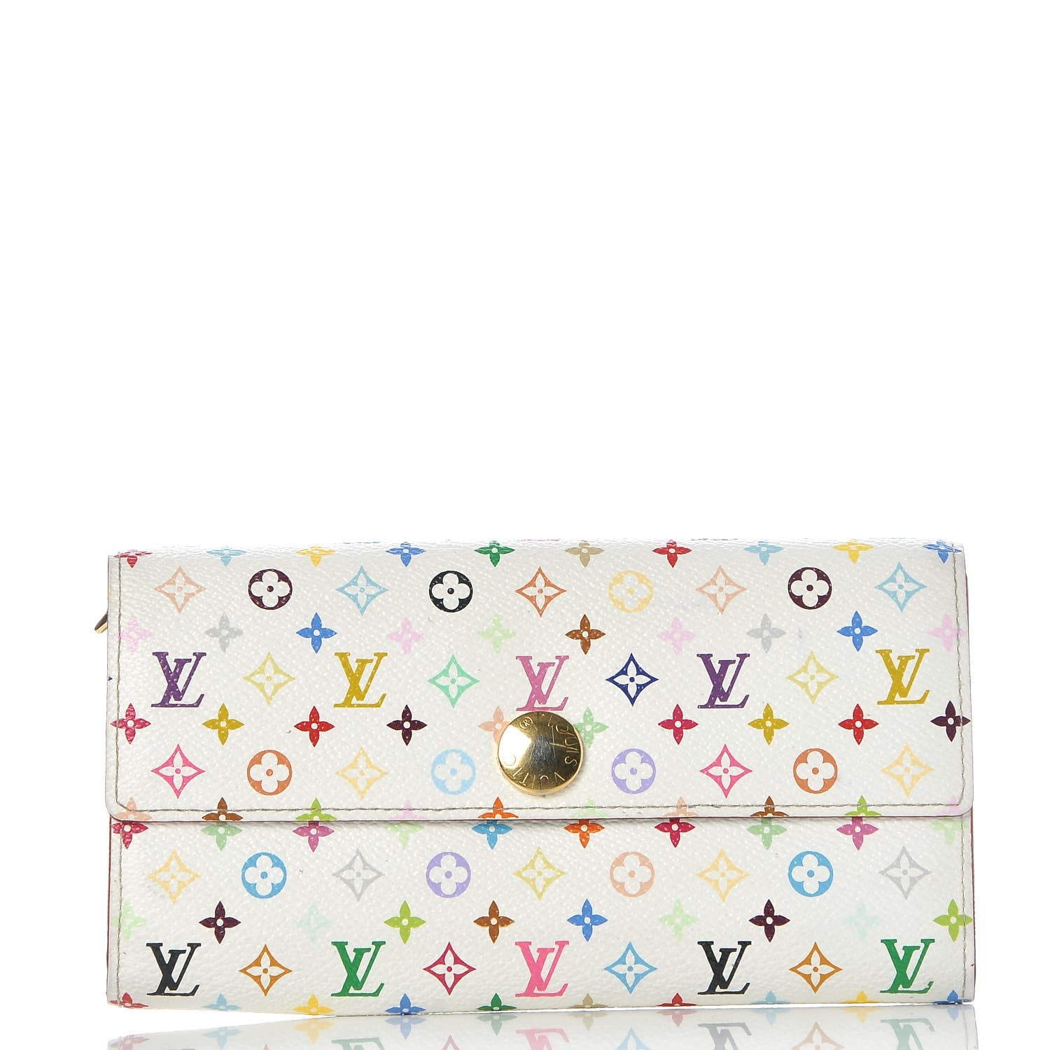 Louis Vuitton Monogram Multicolor Sarah Wallet White Anie 1 of 10