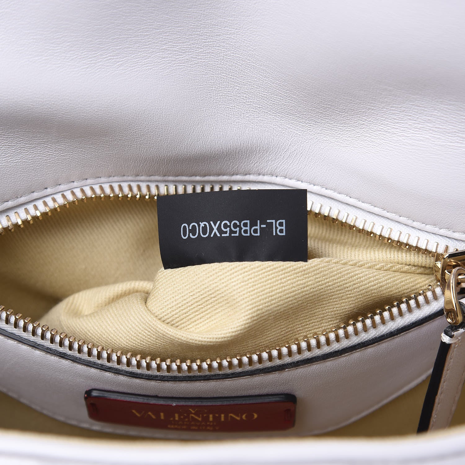Valentino Garavani Lambskin VLTN Print Candystud Top Handle Bag Optic White Black 7 of 9