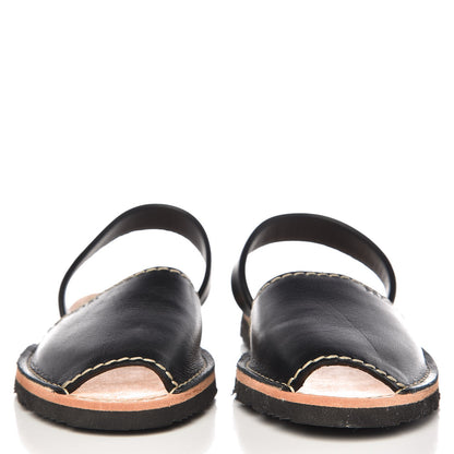 Prada Vitello Slingback Flat Sandals 37 Black 2 of 12
