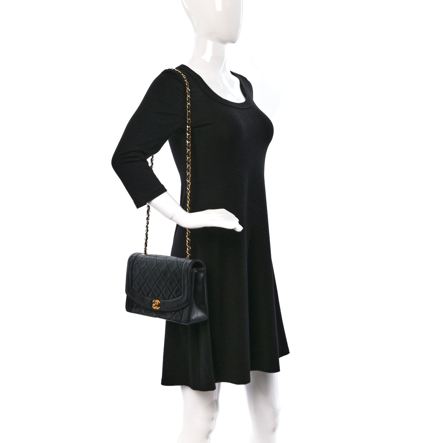 Lambskin Quilted Medium Single Flap Black