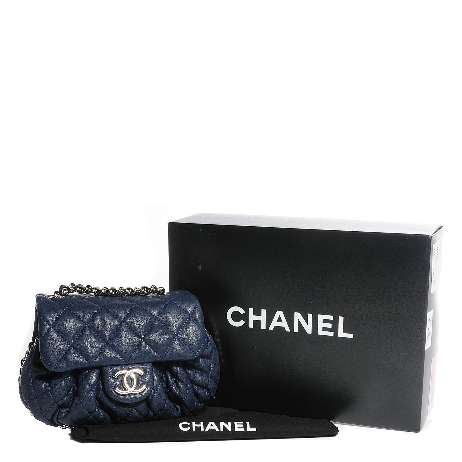 Chanel Washed Lambskin Mini Chain Around Messenger Dark Navy Blue 5 of 8