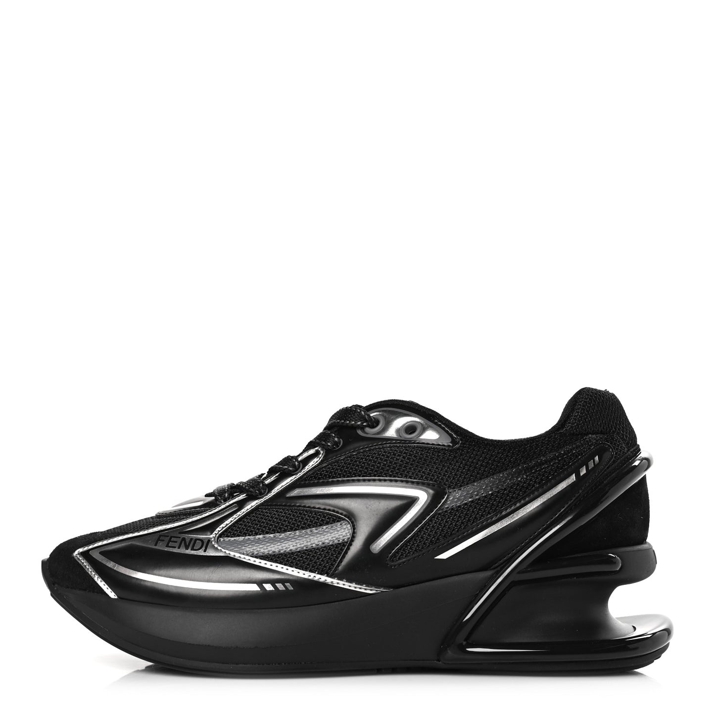 Tech Fabric Calfskin Womens First 1 Sneakers 36 Black