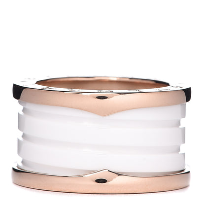 Bulgari 18K Rose Gold White Ceramic B.Zero1 Four-Band Ring 51 5.75 3 of 5
