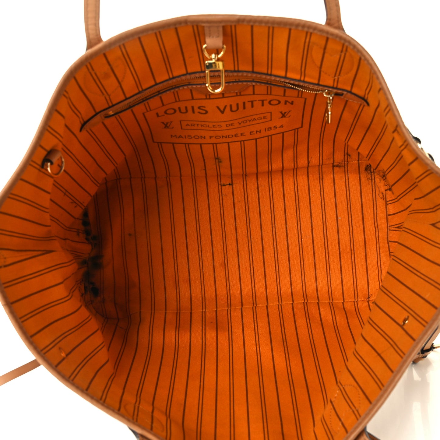 Damier Azur Braided Neverfull MM Orange