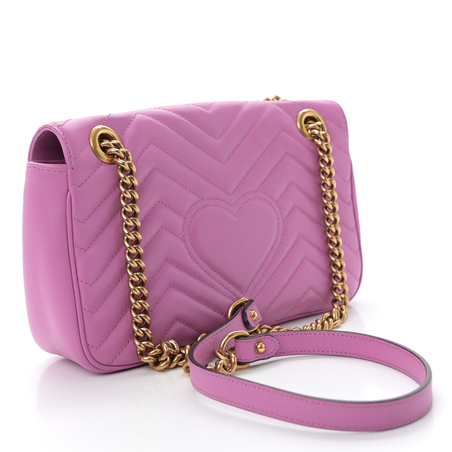 Gucci Calfskin Matelasse Small GG Marmont Shoulder Bag Candy Mousse 3 of 11