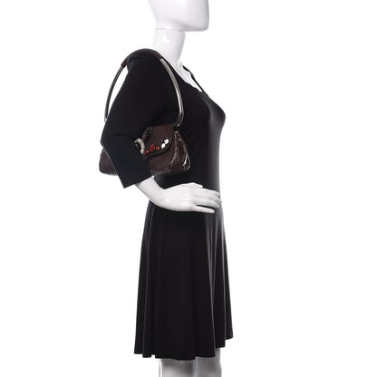 Prada Ostrich Beaded Bag Brown 2 of 10