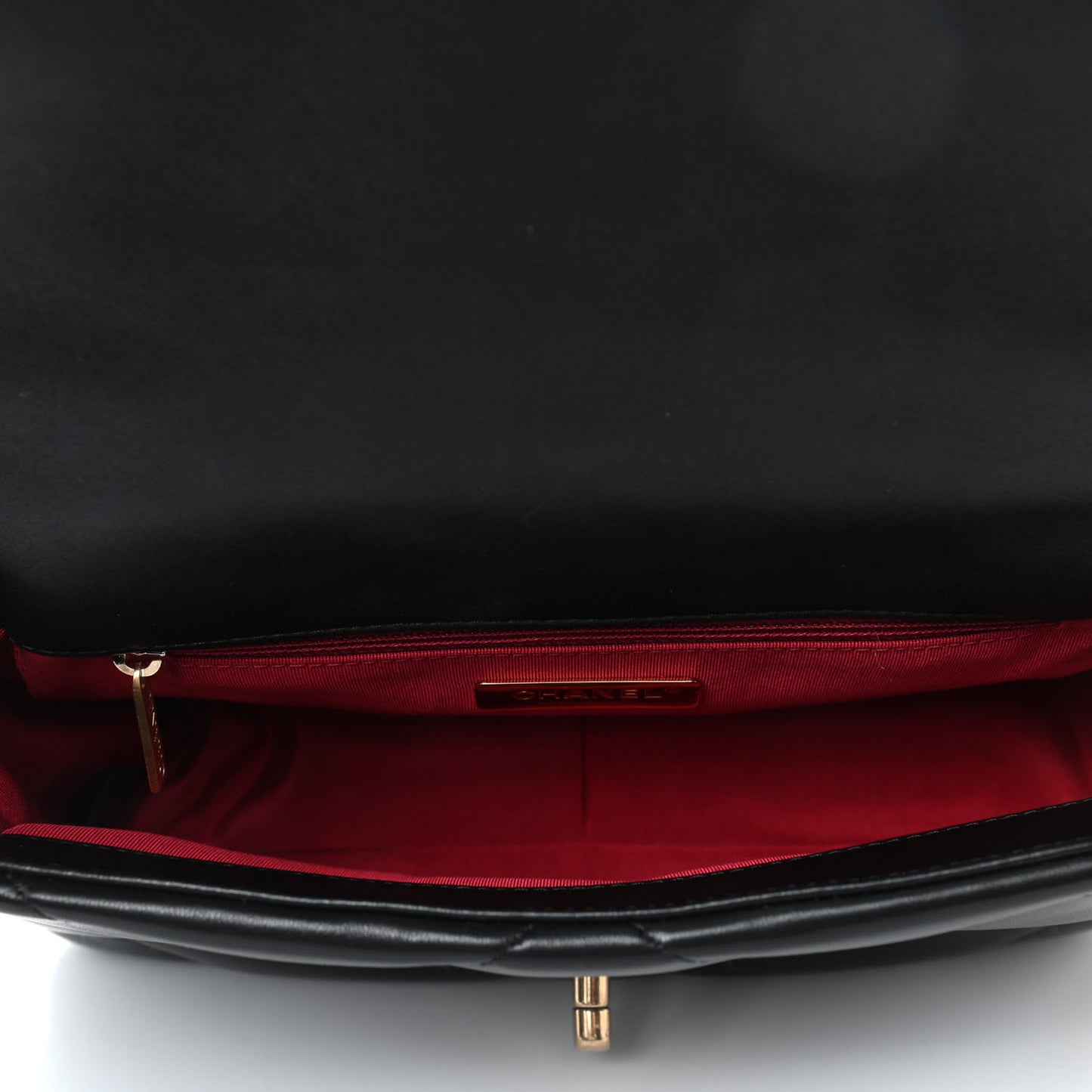 Lambskin Quilted Medium Chanel 19 Flap Black