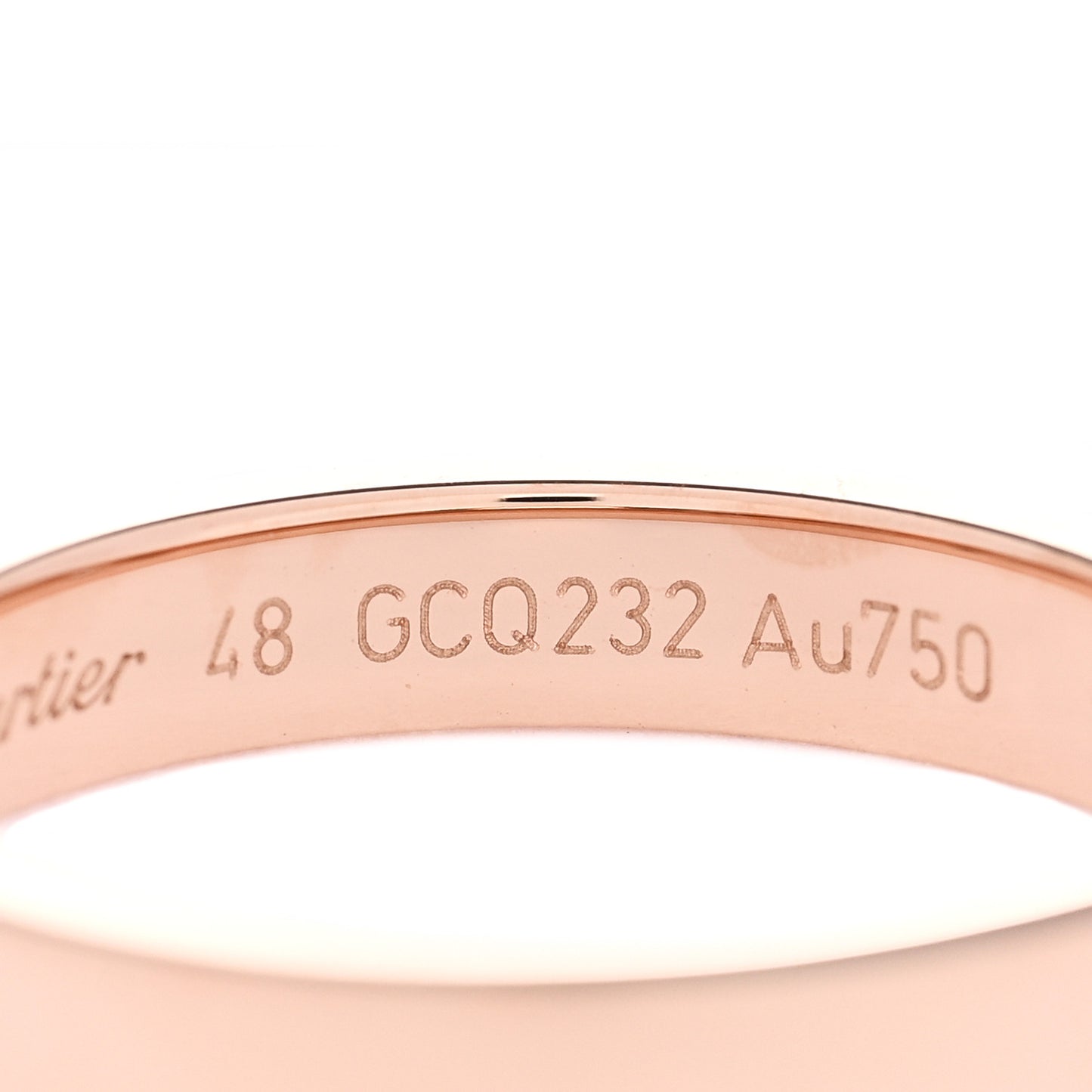 18K Pink Gold Diamond 3mm C De Cartier Wedding Band Ring 48 4.5