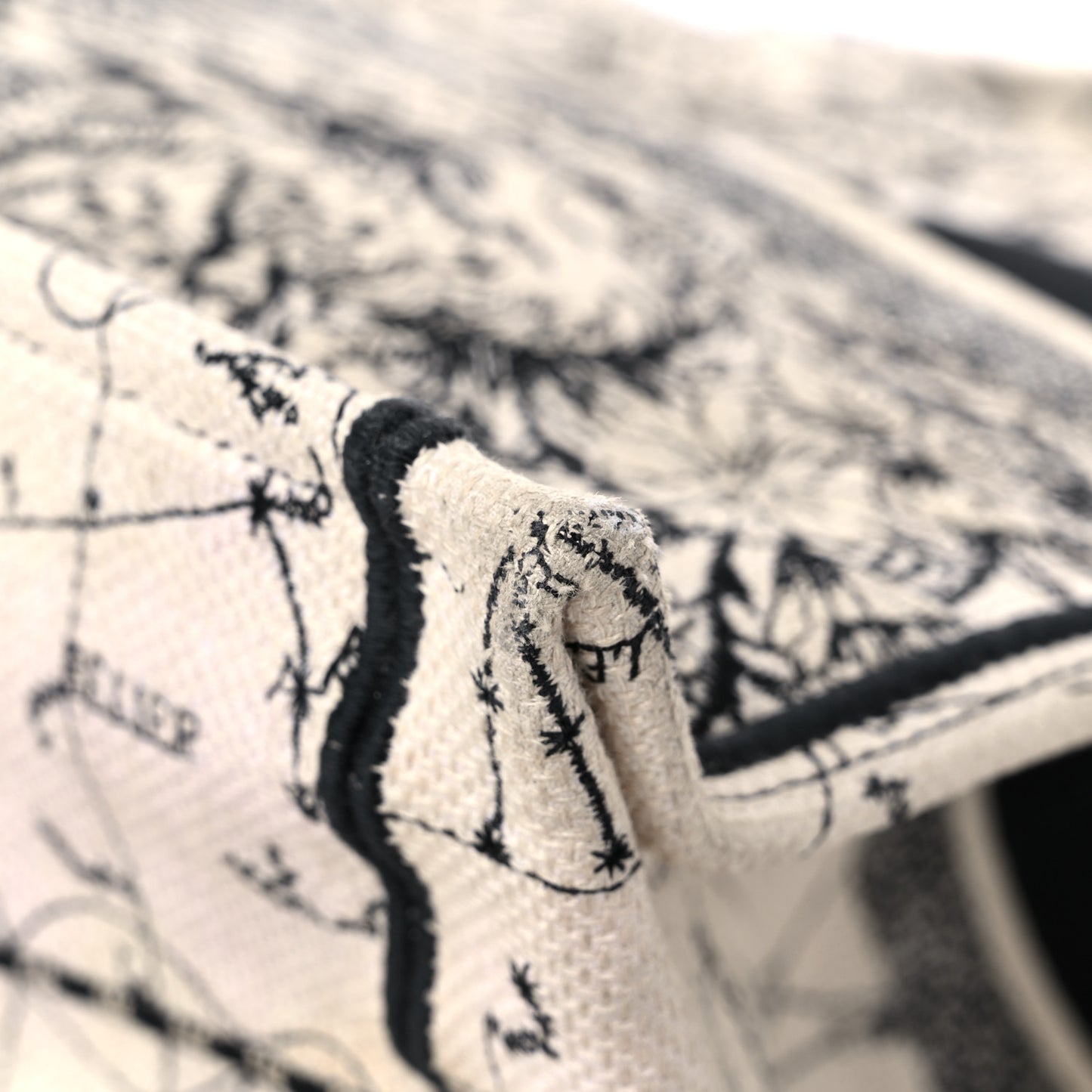 Canvas Embroidered Zodiac Book Tote Latte Multicolor