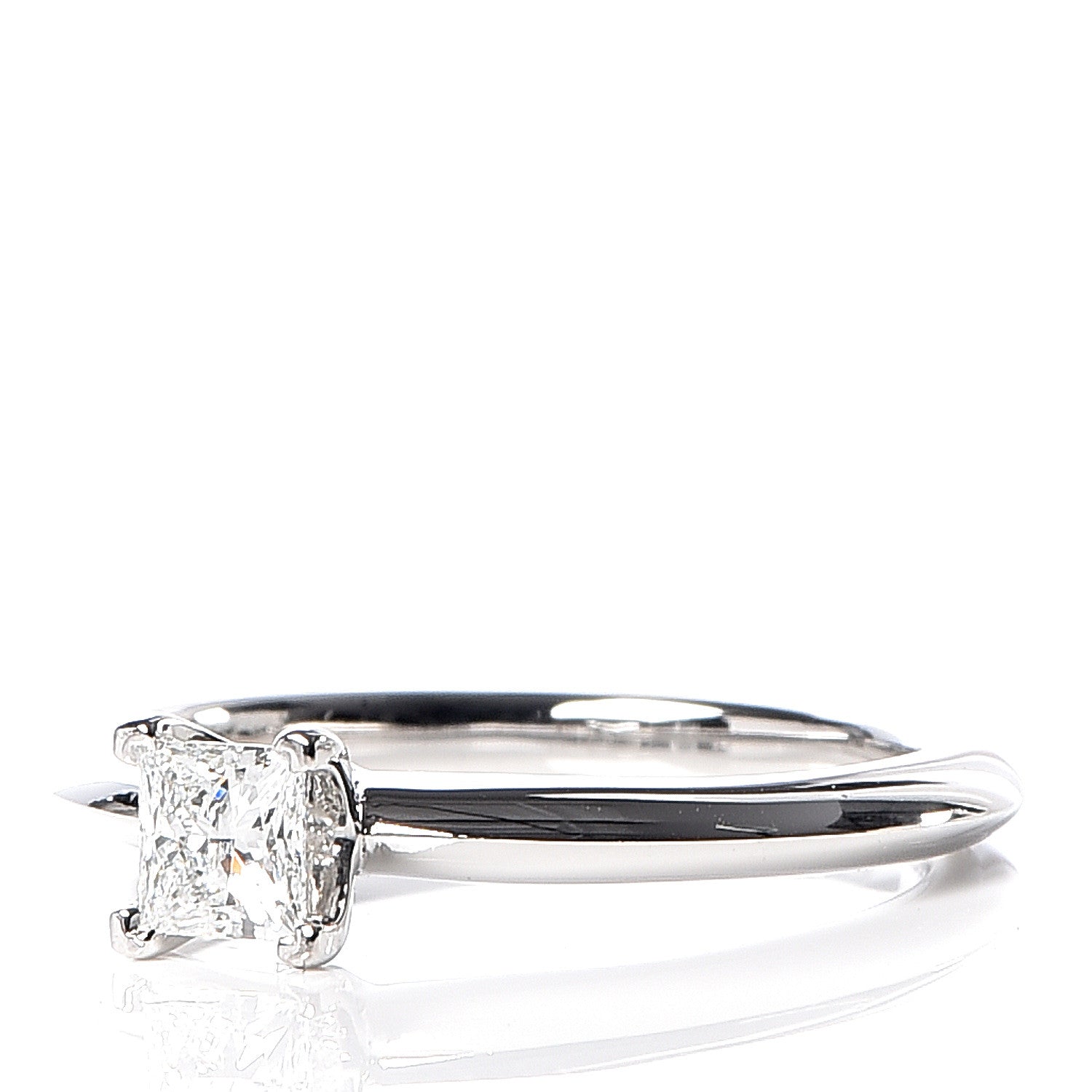 Tiffany Platinum Diamond .22ct Princess Cut Engagement Ring 43 2.75 3 of 8