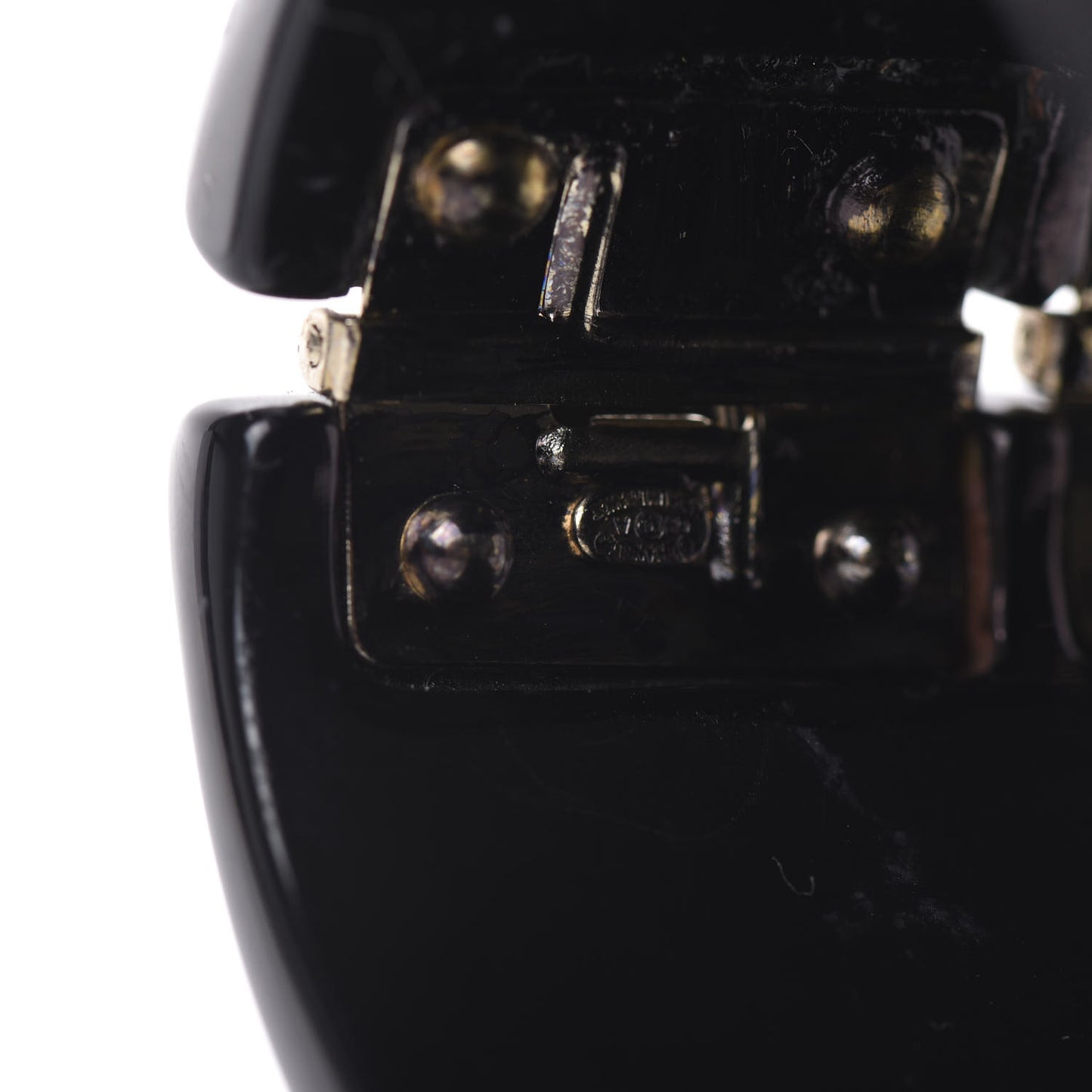 Resin Crystal Baguette CC Wide Cuff Black