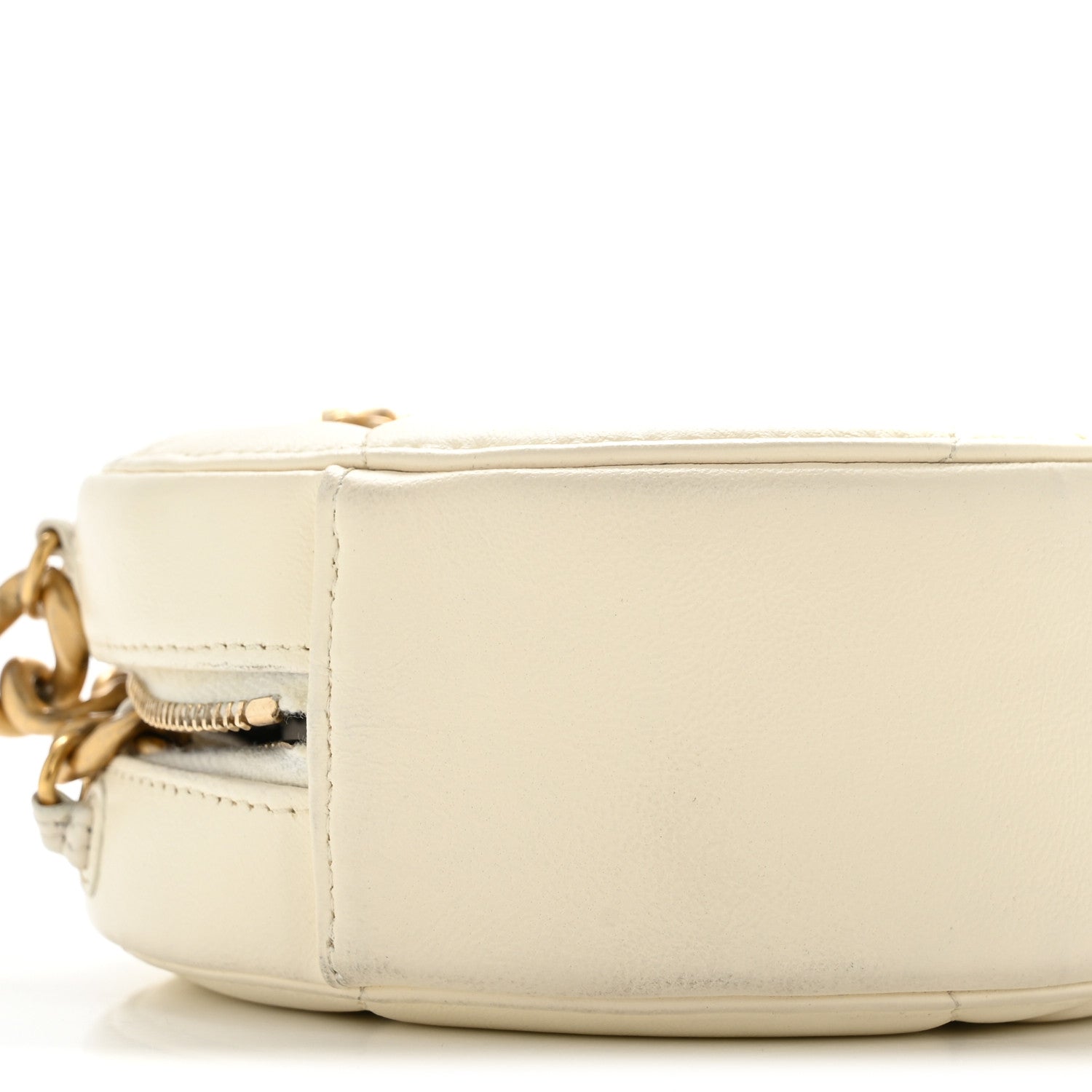 Chanel Lambskin Quilted Chanel 19 Round Clutch With Chain White 9 of 14
