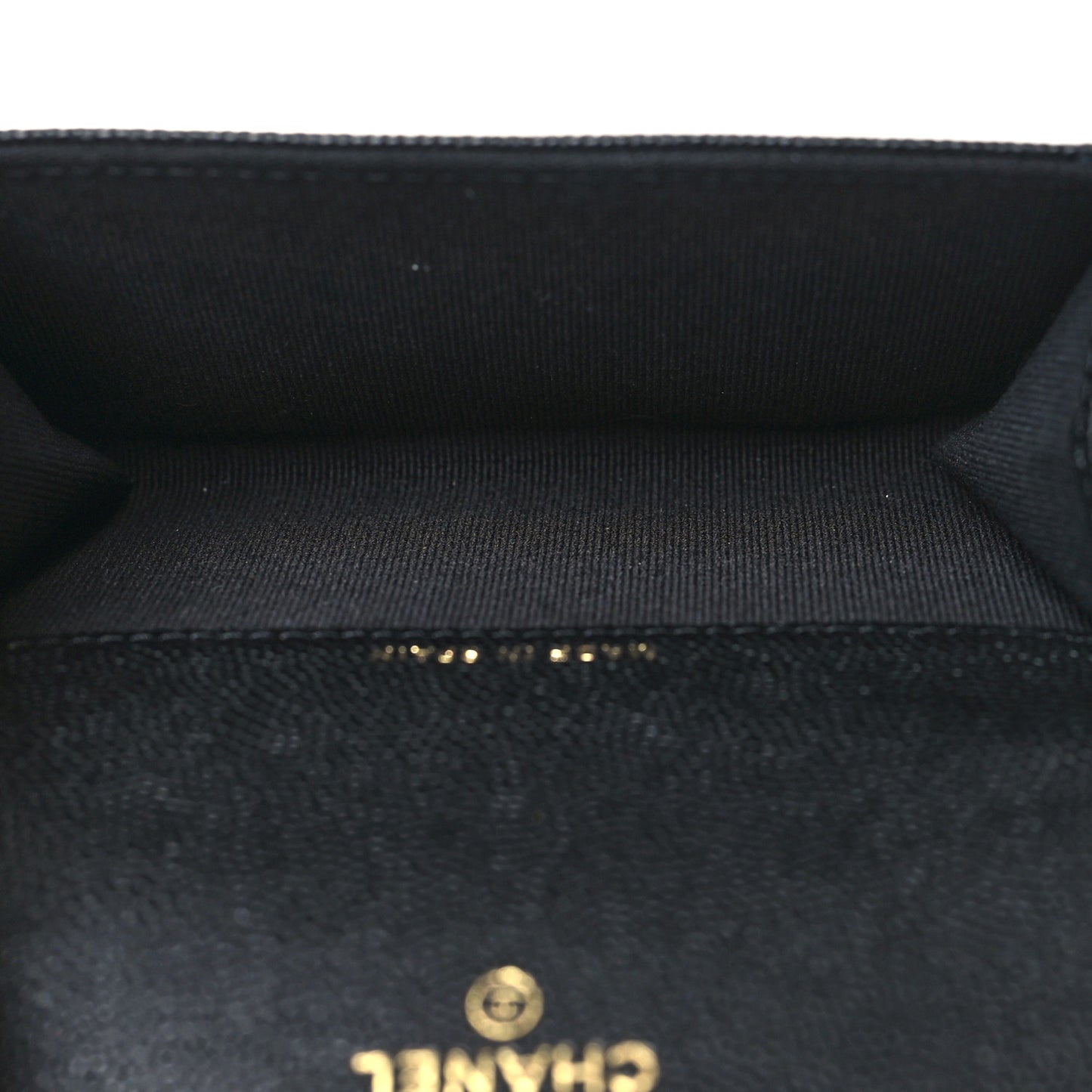 Caviar Quilted Enamel Coco Casino Flap Card Holder Wallet Black