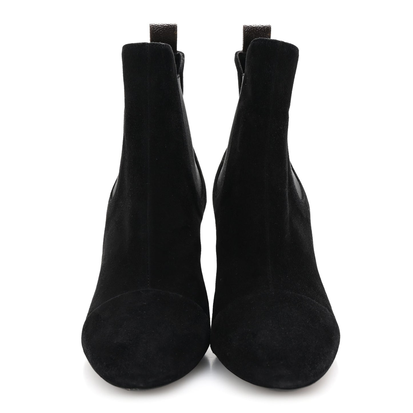 Suede Monogram Uniformes Cap Toe Chelsea 80mm Ankle Boots 38 Black