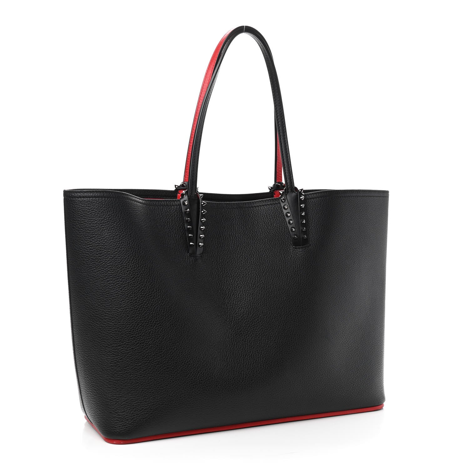Christian Louboutin Calfskin Spikes East West Cabata Tote Black 4 of 12