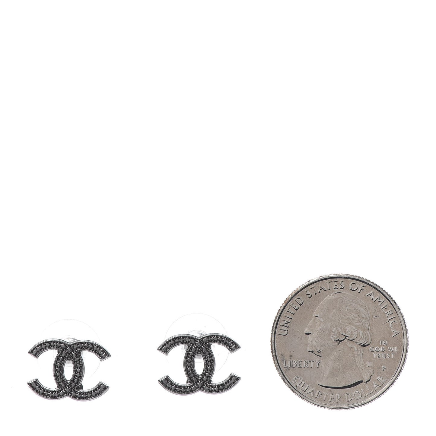 Ruthenium Engraved CC Earrings