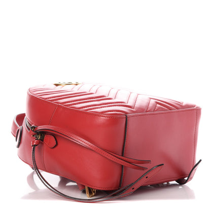 Gucci Calfskin Matelasse GG Marmont Dome Backpack Hibiscus Red 4 of 7