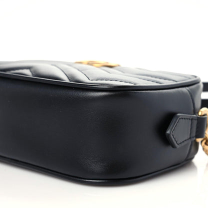 Gucci Calfskin Matelasse Mini GG Marmont Chain Shoulder Bag Black 10 of 10