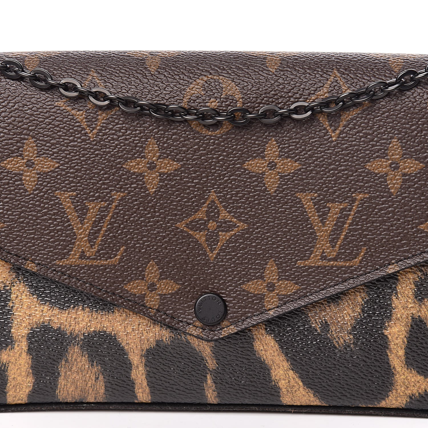 Louis Vuitton Monogram Animal Print Pochette Felicie Chain Wallet 13 of 15
