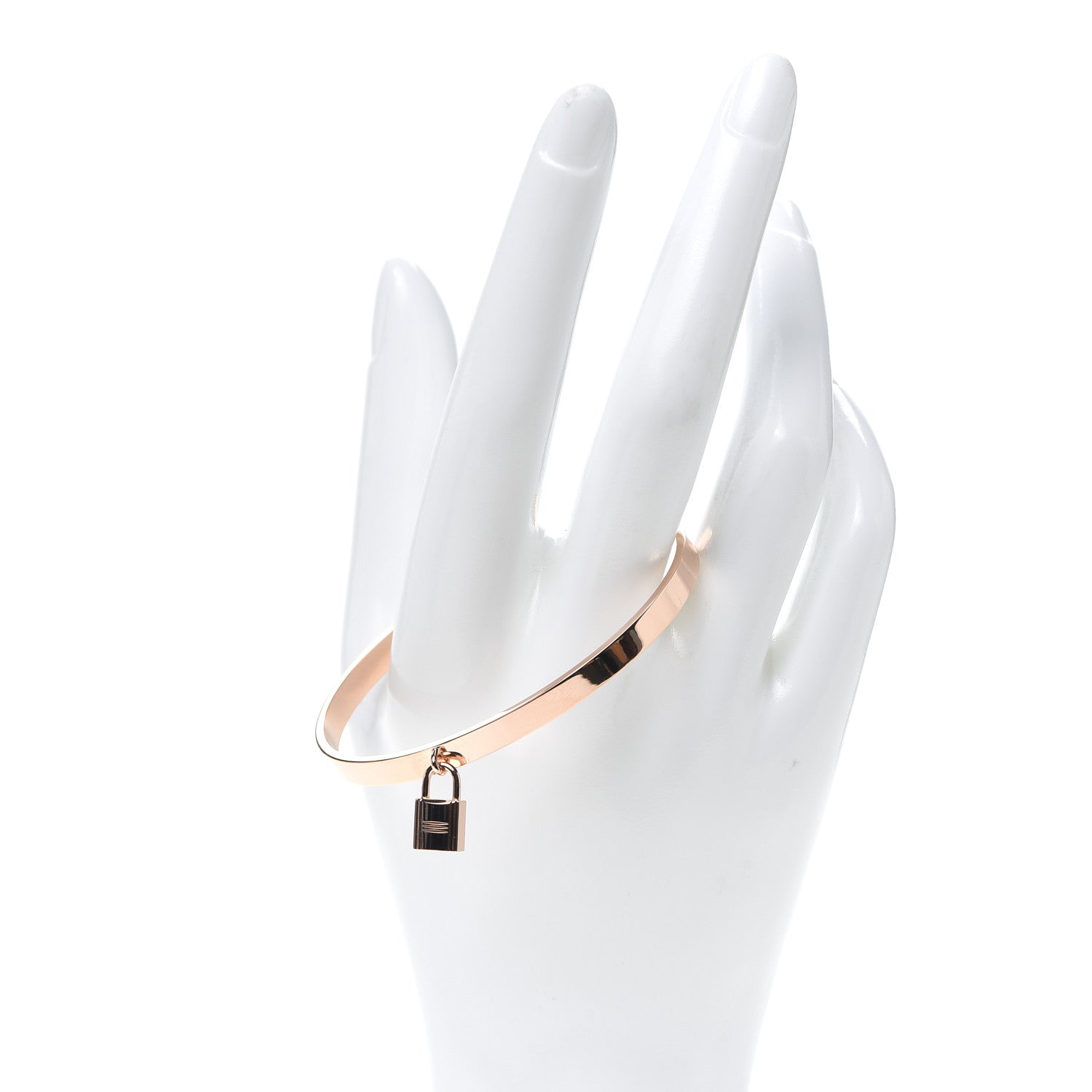 Hermes 18K Rose Gold PM Kelly Clochette Cuff Bracelet ST 2 of 5