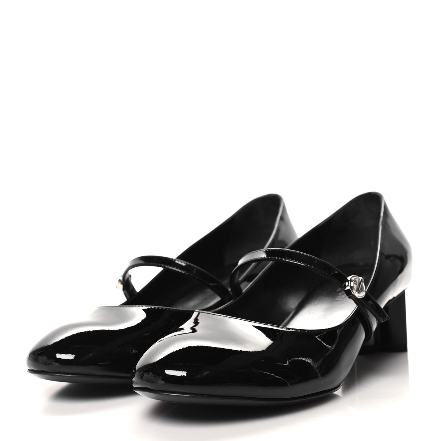 LOUIS VUITTON Patent Uniformes Silhouette 40mm Pumps 38.5 Black