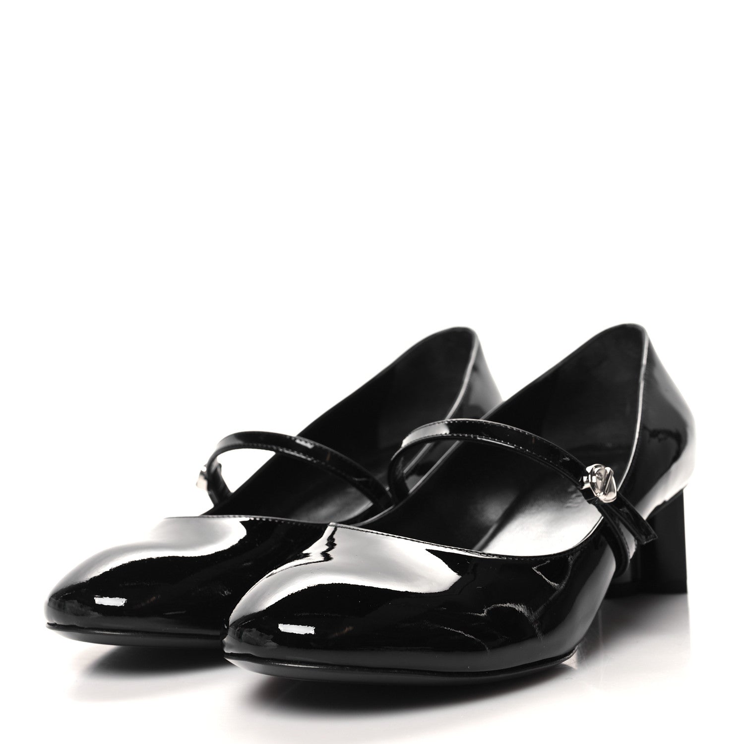 Louis Vuitton LOUIS VUITTON Patent Uniformes Silhouette 40mm Pumps 38.5 Black 3 of 8