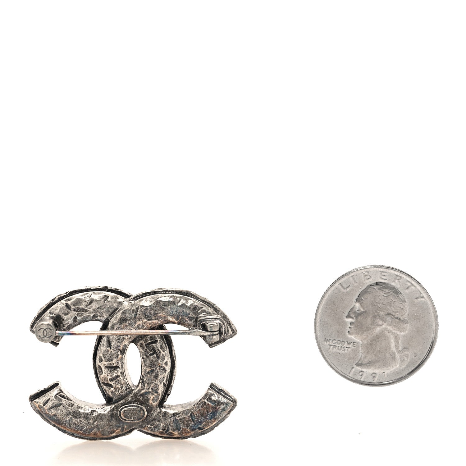 Chanel Crystal CC Brooch Ruthenium 2 of 3