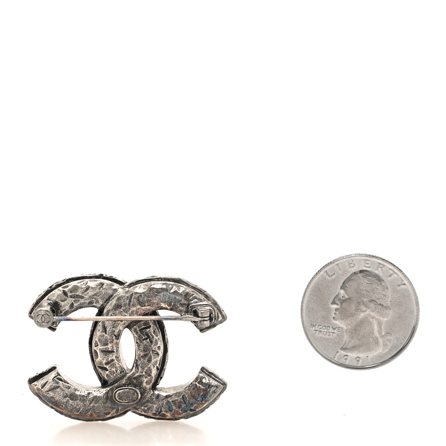 Crystal CC Brooch Ruthenium